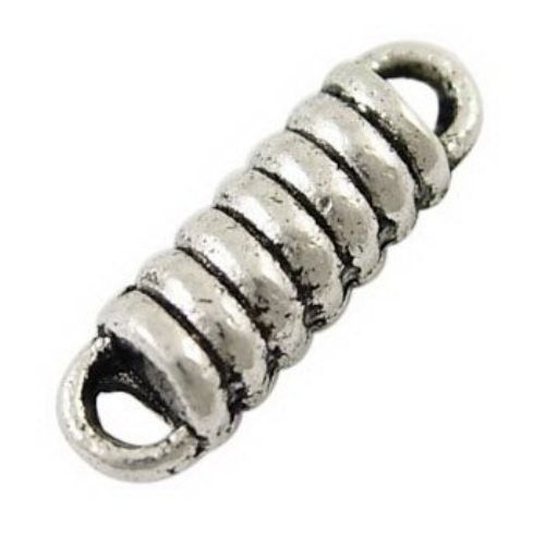 Metal Connecting Element, Tube Connector Bead, 14x4 mm, Hole: 2 mm, Antique Silver -10 pieces