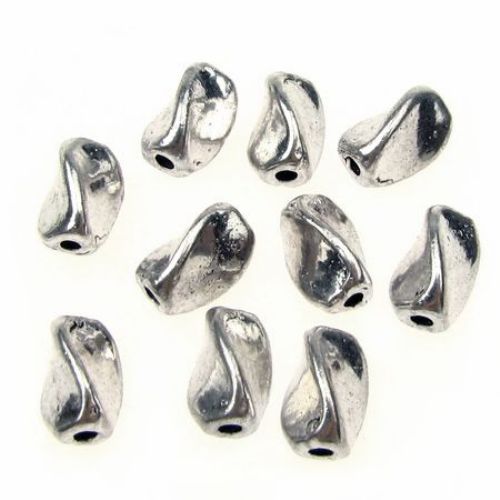 Metal bead 6.5x9.5 mm hole 1.5 mm silver color - 10 pieces