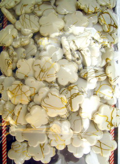 Margele aur fir    auriu 14 mm alb -50 grame