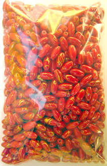 Margele aur fir   cilindru oval 8 mm roșu -50 grame