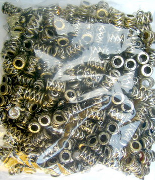 Bead metallic cylinder with ring 10x9 mm hole 4 mm silver -50 grams ~ 210 pieces