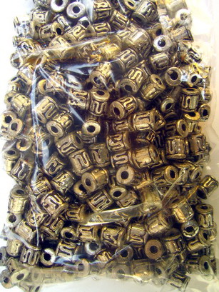 Bead metallic cylinder with black edging 6.5x5.5 mm hole 2.5 mm color silver -50 grams ~ 450 pieces