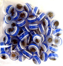 Acrylic Evil Eye Beads, Round Ball, Dark blue, Hole size 2mm ,8mm, 50pcs