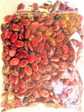 Mărgele aur fir  cilindru oval 8x6 mm roșu -50 grame