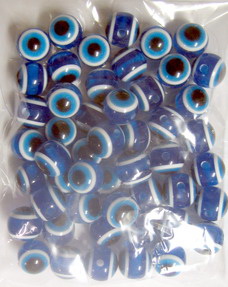 Evil eye, Beads, Round, Resin, Hole size 2mm. , 10mm - 50pcs