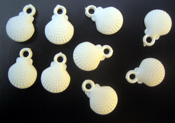 Plastic Beads White Shell 14mm. -50gr.