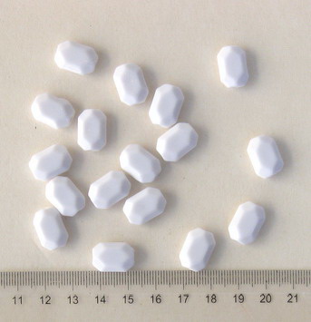 Acrylic polyhedron solid beads for jewelry making 15x10x5 mm hole 2 mm color white - 50 grams ~ 55 pieces