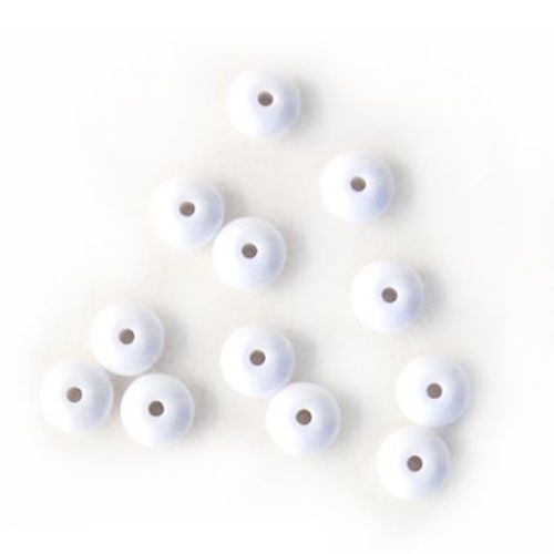 Acrylic disk solid beads for jewelry making 13x7 mm hole 2 mm white -5 0 grams ± 70 pieces