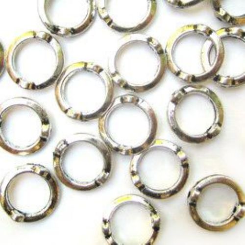 Bead metallic washer silver 14x10 mm -50 grams