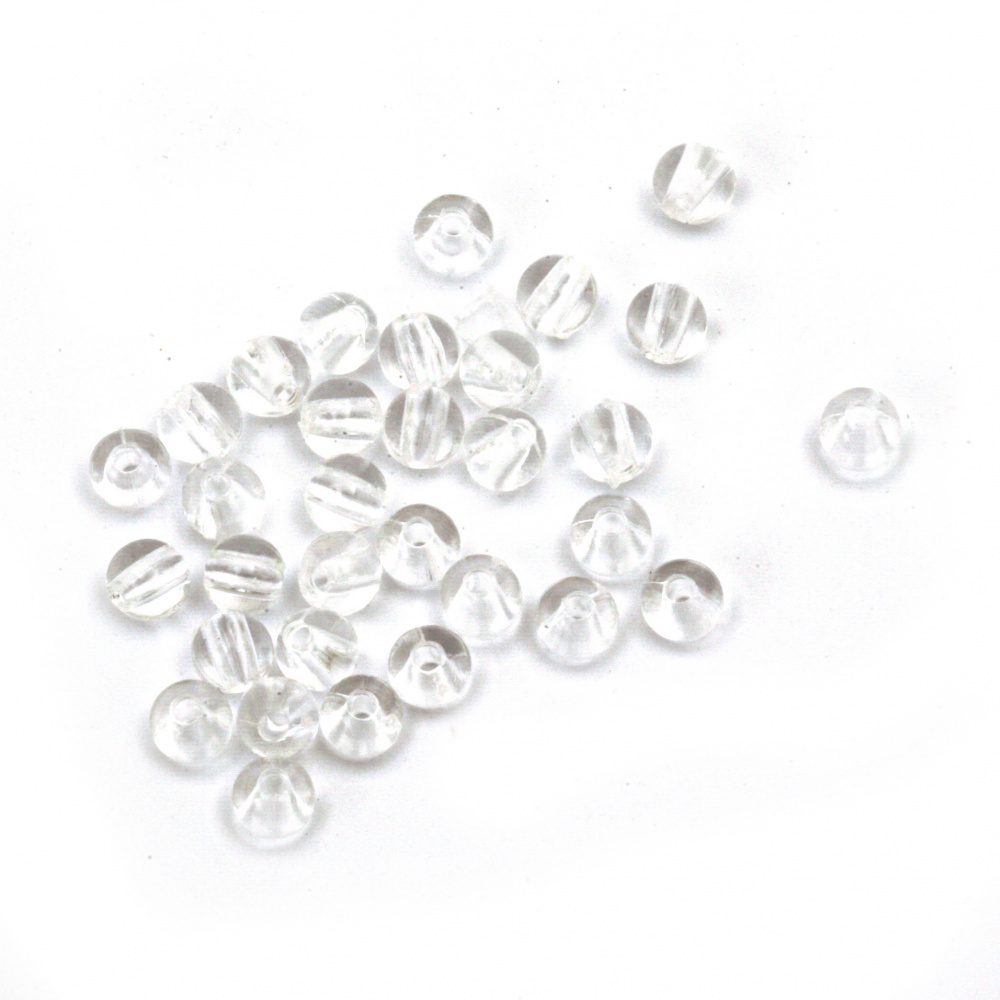 Bead crystal ball 4 mm hole 1 mm transparent -50 grams ~ 1600 pieces
