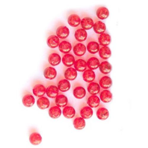 Bead crystal ball 5 mm hole 1 mm red -50 grams ~ 750 pieces