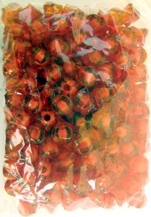 Margelă  bile de bază albe quad 7,5x8 mm gaură 2 mm roșu -50 grame ~ 170 bucăți