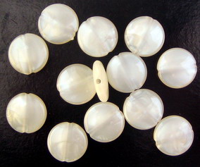 Acrylic Beads Coins 15x4mm. white -50gr.