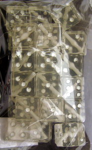 Margele zaruri 12 mm transparente cu alb -50 grame