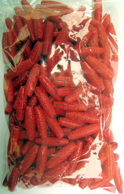 Мънисто напукано цилиндър 19 мм червено -50 грама