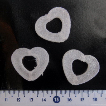 Plastic Heart Bead with Fluffy Coating, 3 mm, White -50 grams