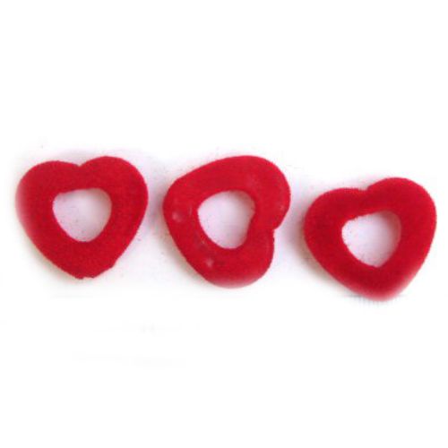 Χάντρα καρδιά  τρύπα 3 mm κόκκινο -50 γραμμάρια