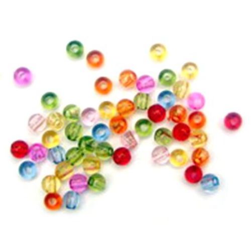 Bead crystal ball 4 mm hole 1 mm mix -20 grams ~600 pieces