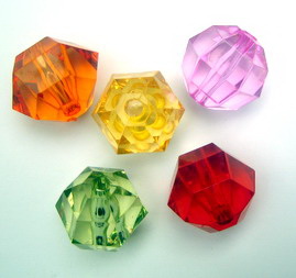 Bead crystal ball 20 mm hole 2 mm faceted mix -50 grams