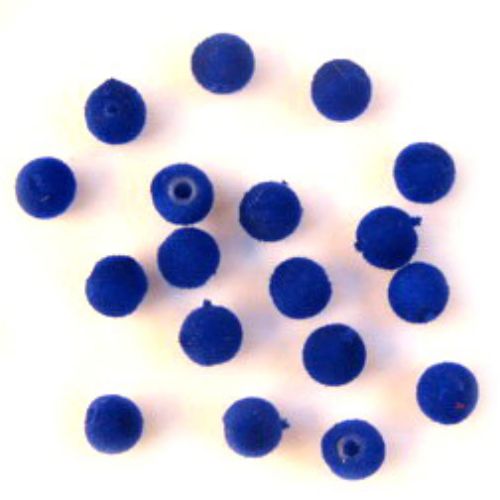 Топче с мъх 6 мм синьо -50 грама