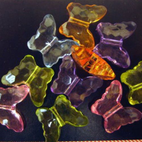 margele forma flutire  cristal 18x22x8.5mm Gaura 2mm Mix -50g ~ 25buc