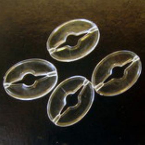 Bead crystal ellipse 14x19x4 mm transparent -50 grams