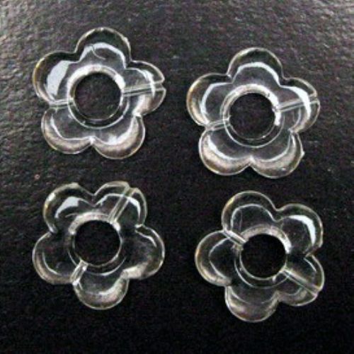 Margele forma floare de cristal de mărgele transparentă 19x4 mm -50 grame