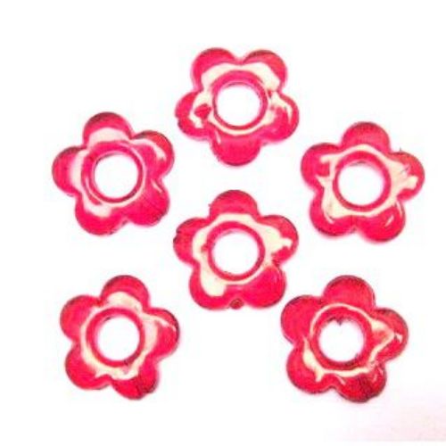 Margele forma floare de cristal de mărgele 19x4 mm roșu -50 grame