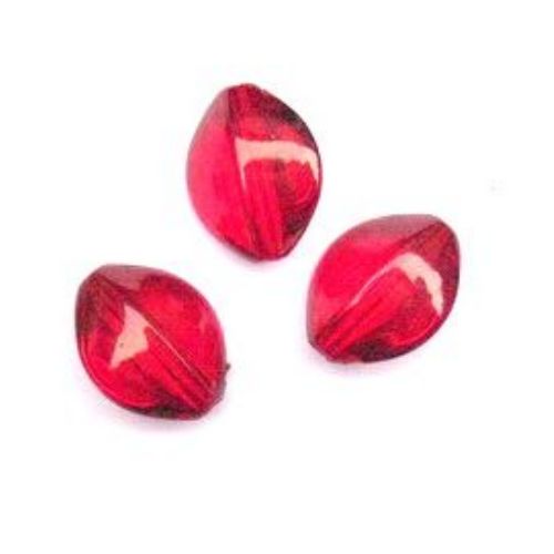 Bead crystal oval 14x17 mm red -50 grams