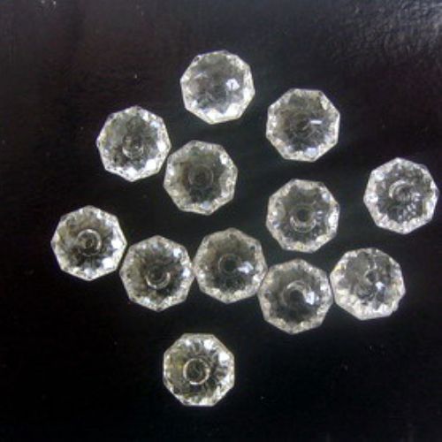 Мънисто кристал абакус 10x7 мм дупка 1 мм прозрачно -50 грама ~ 130 броя