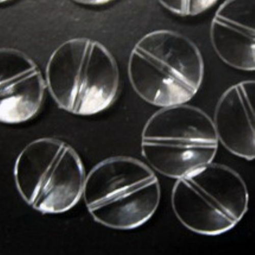 Bead crystal coin 12x2 mm transparent -50 grams