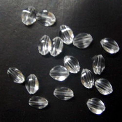 Cristal margele oval 7x5 mm transparent -50 grame