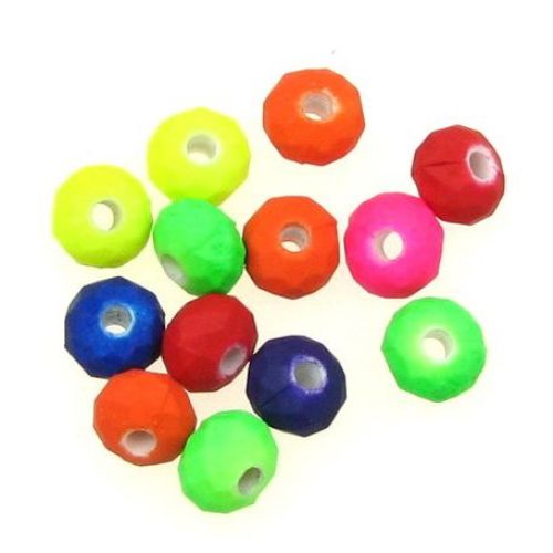 Acrylic abacus bead for jewelry making 8x6 mm hole 1.5 mm pastel electric MIX - 50 grams ~ 250