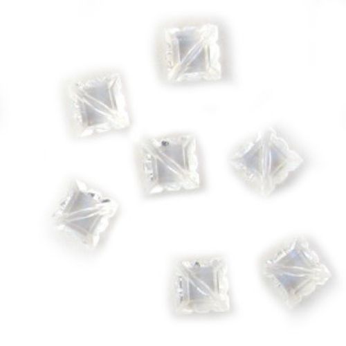 Bead crystal polygon 9x16 mm red -50 grams
