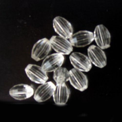 Bead crystal cylinder 9x6 mm hole 1 mm faceted transparent -50 grams ~ 290 pieces