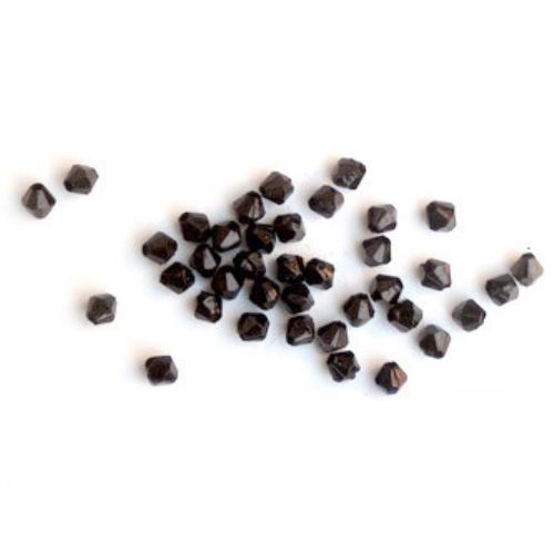 Crystal bead 4x4 mm hole 1 mm black -20 grams ~700 pieces