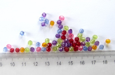 Bile cristal de margele 4 mm gaură 1 mm fațetată MIX - 50 grame ~ 2250 bucăți