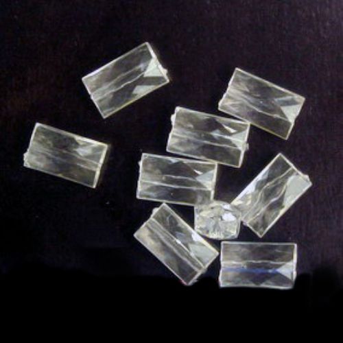 Plastic Transparent Bead, Imitation Crystal / 14x14x7 mm - 50 grams