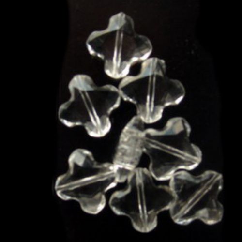Bead crystal  cross 18x6 mm transparent -50 grams