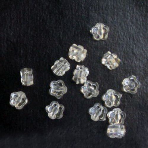 Transparent Acrylic Beads Crystal Flower 6x4mm Hole 1mm Transparent -50g ± 520pcs