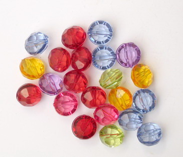 Bead crystal washer 7x10 mm hole 1 mm mix -50 grams ~ 130 pieces