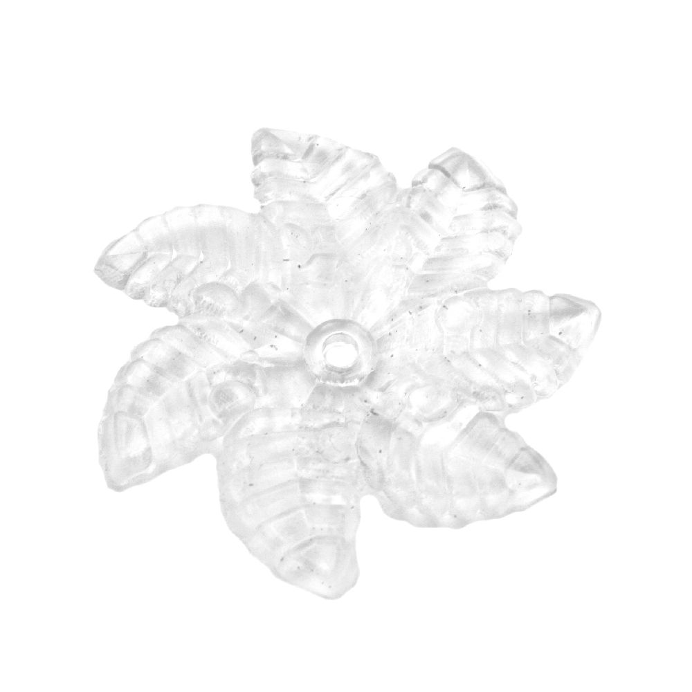 Margele floare de cristal 34x4 mm orificiu 2,5 mm transparent -50 grame ~ 54 bucăți