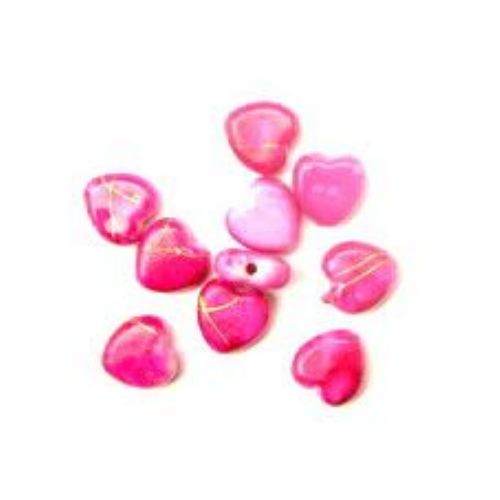 Margele aur fir Inimii  9 mm roz -20 grame