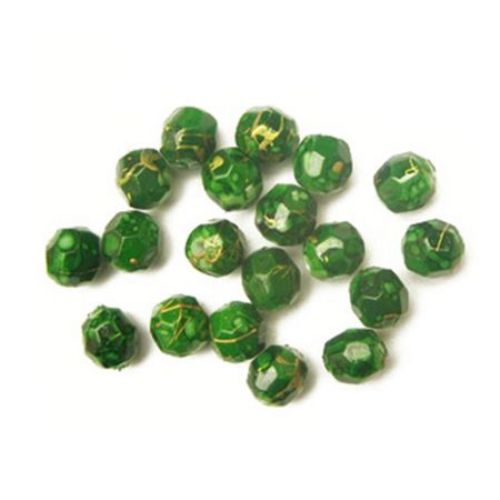 Mărgele fir de aur  bila 8 mm verde -20 grame