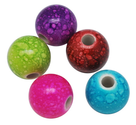 Margele imitație bilă de piatră bila de 10 mm mix pictat -50 grame