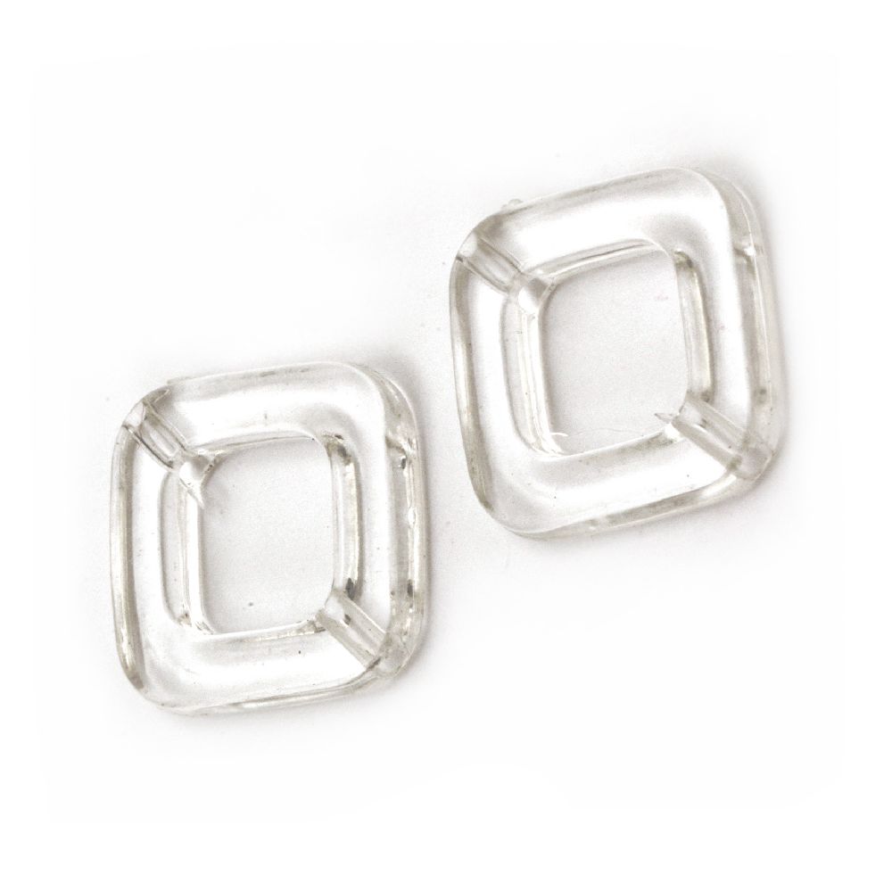 Transperant Bead crystal square 22 mm transparent -50 grams