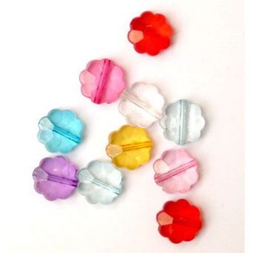 Cute Acrylic Flower Beads, for DIY Children Accessories, 12 mm, MIX -50 grams