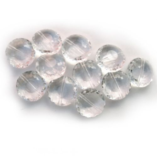 Faceted Acrylic Coin-shaped Beads, Crystal Imitation, 20 mm Transparent - 50 grams