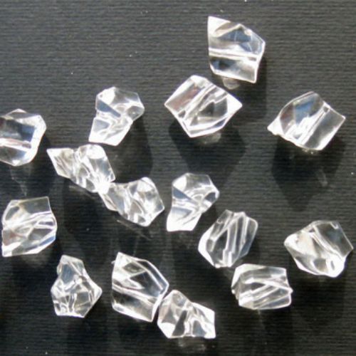 Faceted Bead crystal pebble 12x12 mm hole 1.5 mm transparent -50 grams ~ 60 pieces