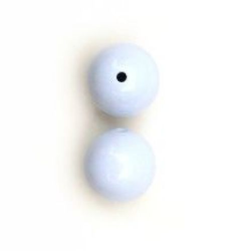 Acrylic round solid beads for jewelry making 22 mm white 8 pieces - 50 grams